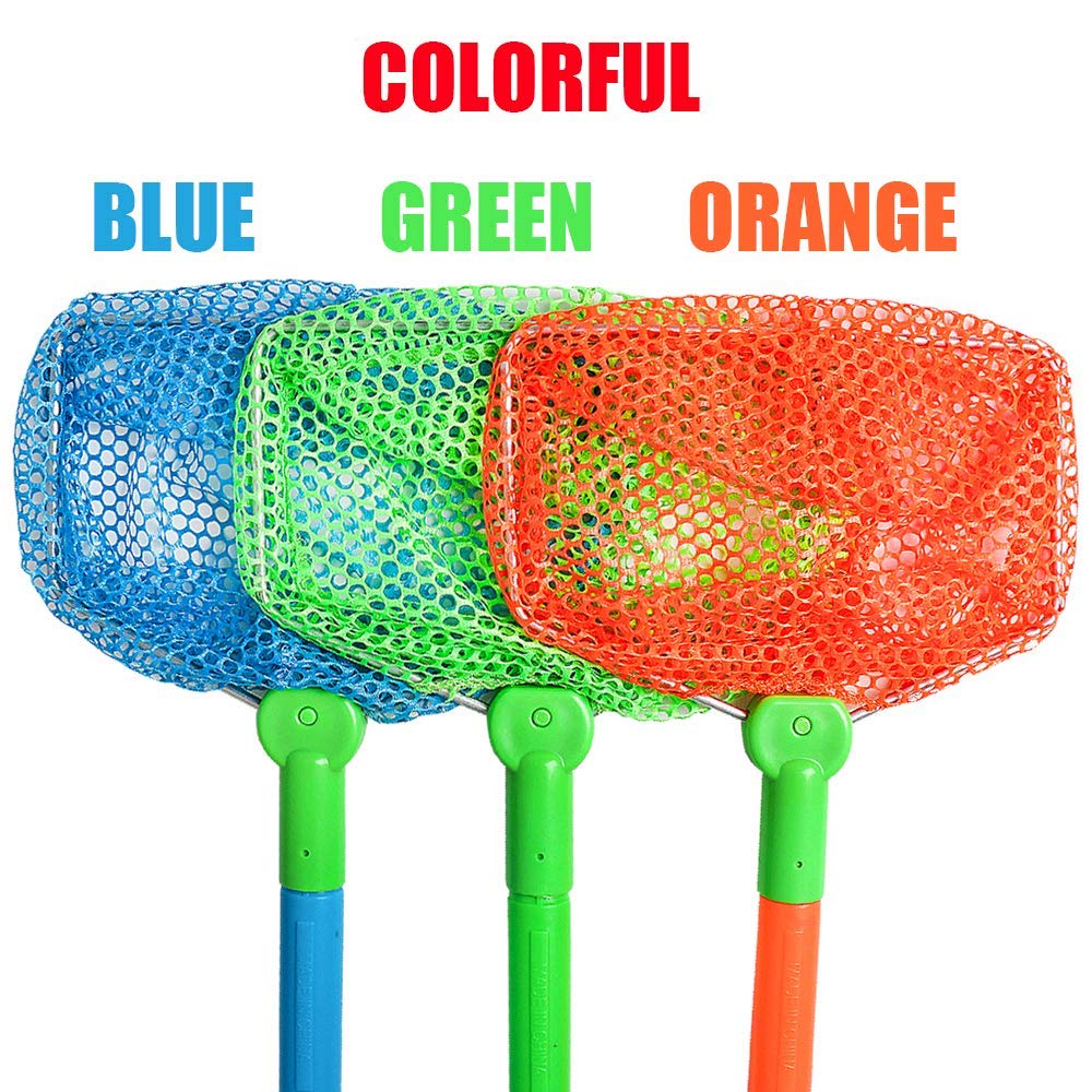 Fishing Net, Tsyan 3 Pack Bug Net Catching Crab Insect Nets Beach Toys Floating Bait Butterflies Colorful Nets For Kids Outdoor