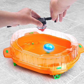 Bupasak Stadium Top Set, 12 Light Ignite Spinning Tops, 1 Stadium, 3 Launchers And 1 Grip, Metal Fusion Battling Game, Toy Gift