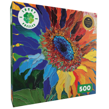 Lucky Puzzles 'Sunflower Radiance' | 500 Piece Jigsaw Puzzle For Adults | Colorful Flower Artwork | Challenging And Fun Activity