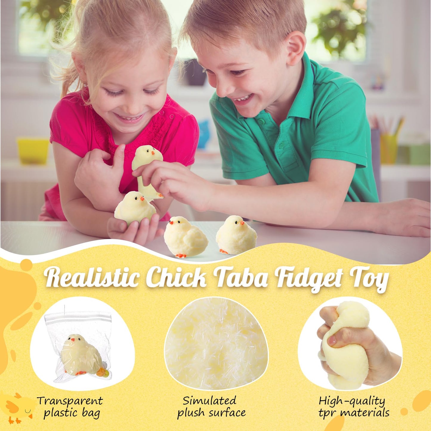 Pickmesh 1pcs Handmade Taba Fidget Toy Fufu Soft Stress Relief Chicken Sensory Fidget Toy Sticky Stress Relief Pinch Kawaii Gift