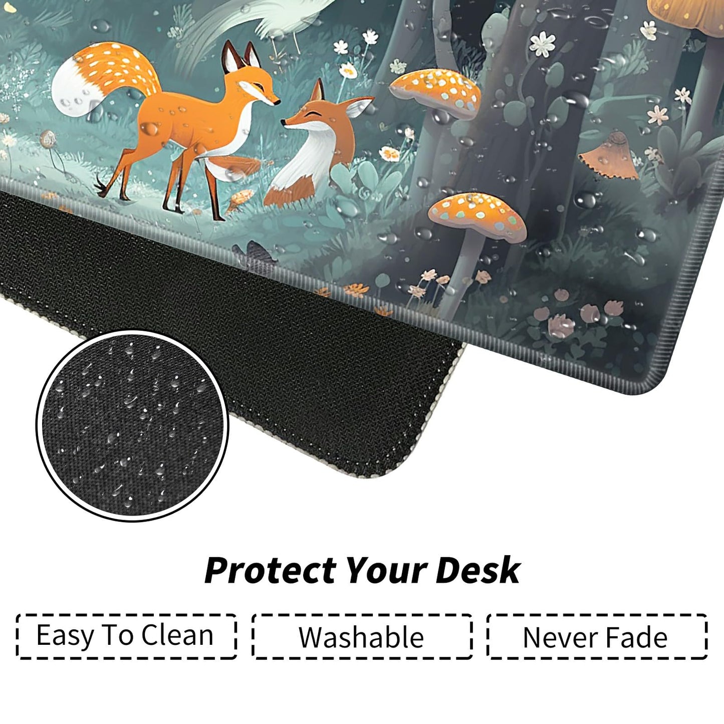 Foxes Mushrooms For Mtg & Tcg Playmat Mouse Pad,Bfdhgqzc 24'' X 14'' Game Mat For Mtg/Rpg/Ccg Trading Card Game Playmats Table M