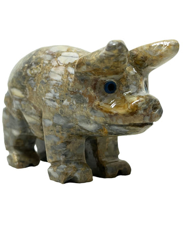 Nelson Creations, Llc 2 Inch Pig Natural Soapstone Hand-Carved Animal Charm Totem Stone Carving Figurine