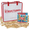 MindWare KEVA Structures 400 Plank Wooden Building Blocks Set - Includes 400 Pine KEVA Planks Canvas Storage Bag and Full-Color Idea Book