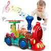 Tooty Toy Transparent Train Toy - Fun And Interactive Electric Train Toy For Kids - Music Train With Led Light Up - Colorful Moving Gears -Tummy Time Crawling Baby Toys For Boys Girls