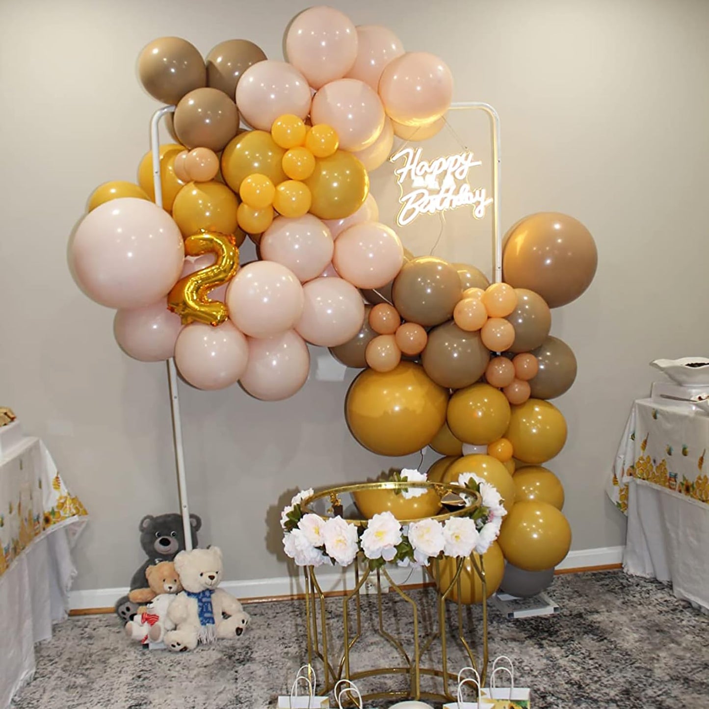 Mustard Yellow And Beige Balloon Garland Kit, Pastel Yellow Cream White Sand Nude Tan Neutral Sunflower Boho Balloon Arch Kit Fo