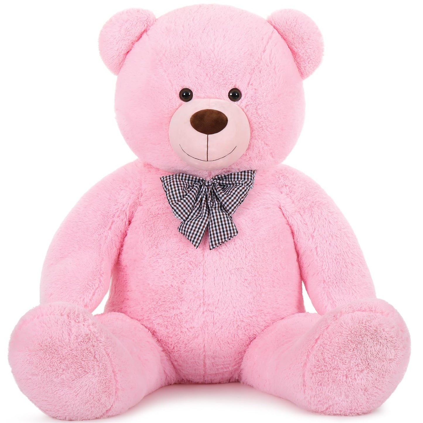 Maogolan Giant Pink Teddy Bear Stuffed Animal 5 Feet,Soft Cuddly Smiling Face Big Teddy Bear Plush Gift For Boyfriend Girlfriend