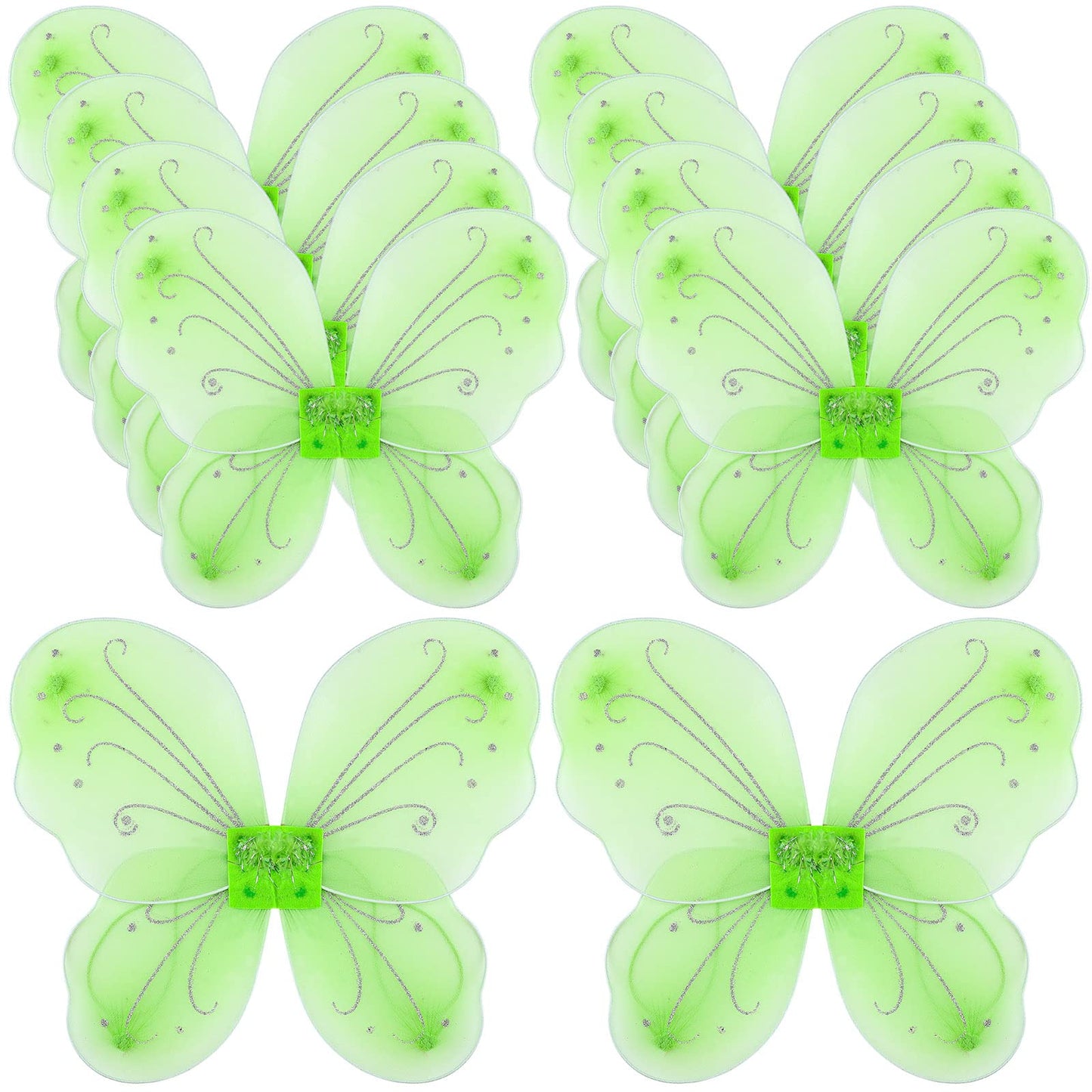Chivao 10 Pieces Fairy Wings Butterfly Wings Wedding Decoration Costume Birthday Christmas Party Favors For Boys Girls(Light Gre