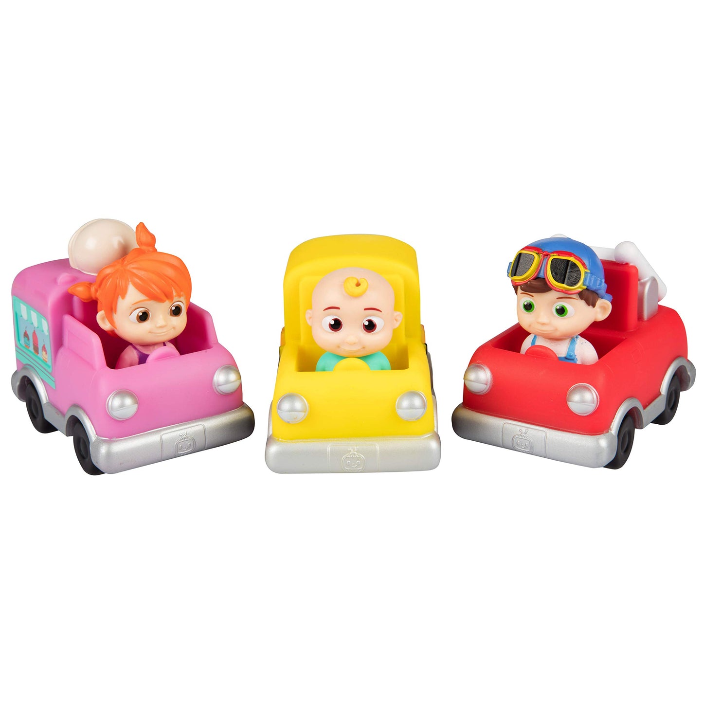 CoComelon 3'' Car Vehicle 3-Pack Toy Vehicle Set - Officially Licensed - JJ, Tomtom & YoYo Character Figures - Christmas Stockin