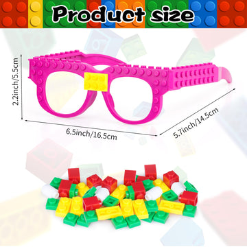 Lemicin 12 Pcs Building Bricks Glasses Building Blocks Games For Kids Birthday Party Favors Supplies, Boys Girls Carnival Party
