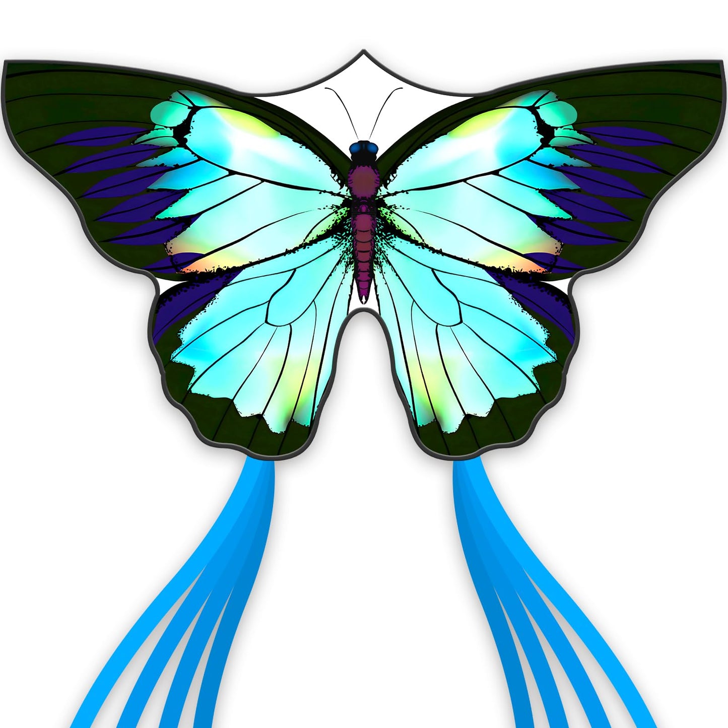 Sgftre Green Butterfly Kite Premium Quality, Easy To Fly Perfect Outdoor Toy For Kids And Adults,Beach And Park Kite For Family