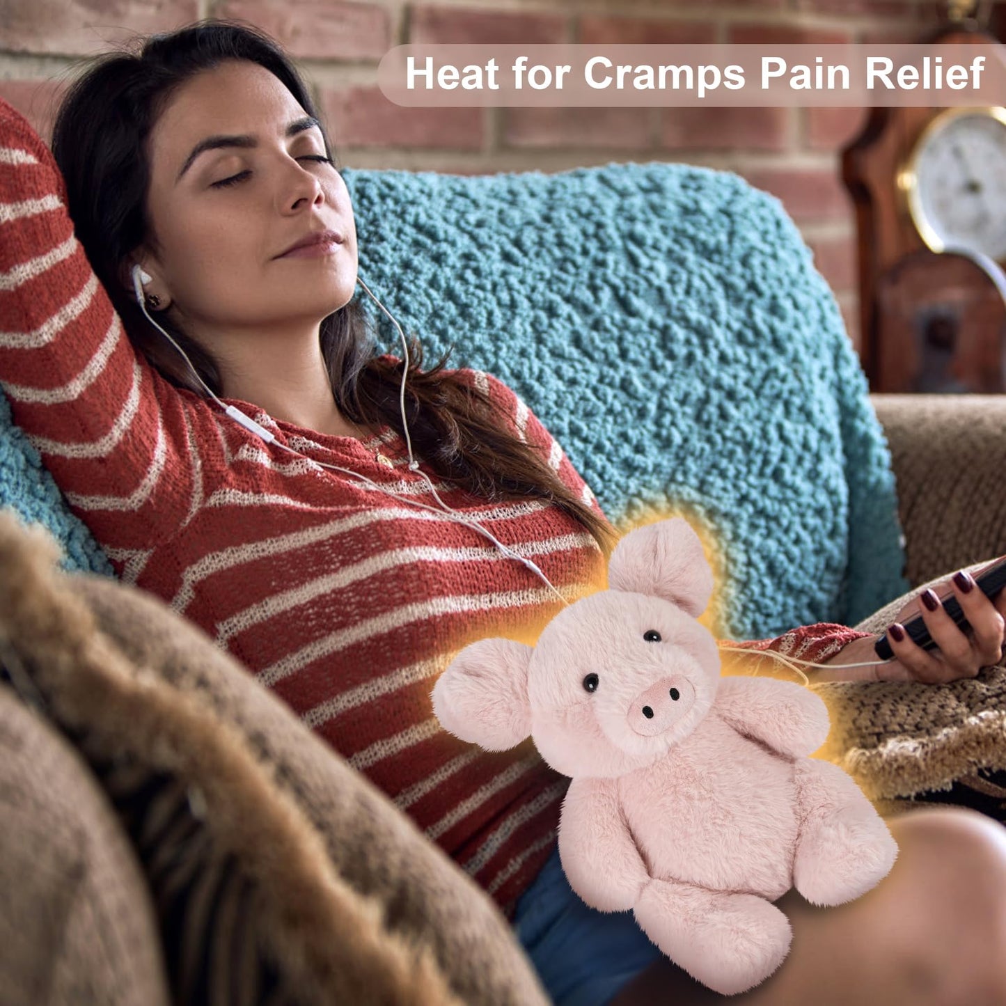 Suzzipals Heatable & Coolable Pig Stuffed Animal, Microwavable Heating Pad For Soothing & Relaxation, Lavender Scent Stuffed Pig