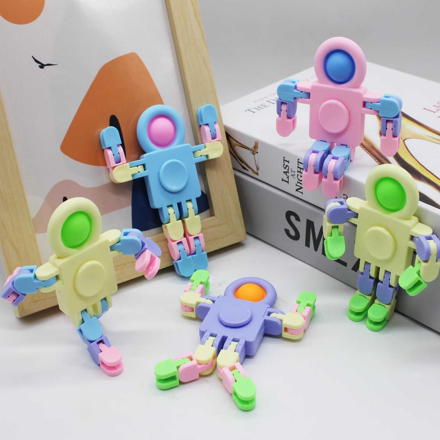 8 Pack Pop Fidget Spinner, Deformable Fidget Spinners For Kids, Wacky Tracks Fidget Toys, Diy Chain Robot Fingertip Toy For Good