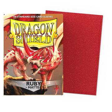 Dragon Shield | Standard Size Card Matte Sleeves | 100 CT - Smooth & Tough enhanced TCG Sleeves | Compatible with Pokemon Flesh & Blood One Piece & Magic The Gathering | Ruby - Matte