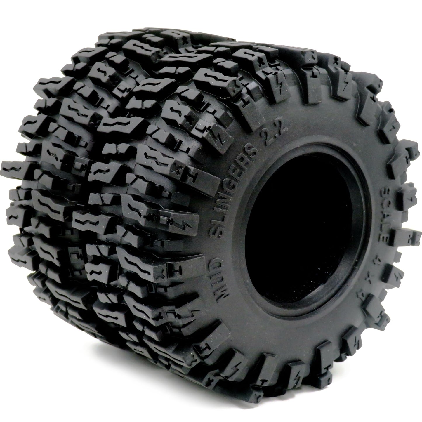 HOBBYSOUL 2pcs RC 2.2 Mud Slingers Tires Soft Sticky Crawler Tyres Tall 124mm / 4.88inch for Axial Wraith Axial Yeti 1/10 / Trax