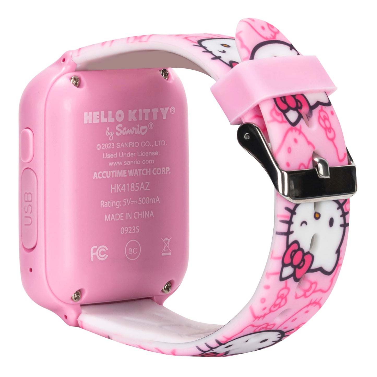 Accutime Hello Kitty Pink Educational Learning Touchscreen Kids Smart Watch - Toy For Girls, Boys, Toddlers - Selfie Cam, Learni