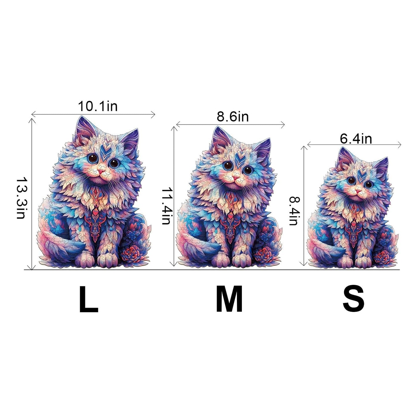 Aeekdook Wooden Puzzles for mature-themeds - Ragdoll Cat Puzzle Wood Puzzles mature-themed - Wooden Jigsaw Puzzles Unique Animal Shape Relax Puzzles (M - 8.6 * 11.4in-200pcs)