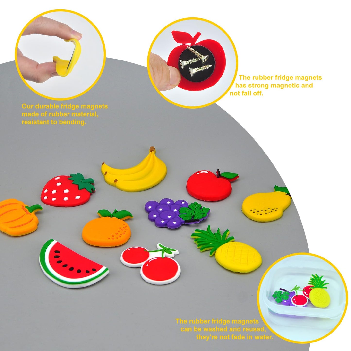 10 Pcs Fridge Magnets For Kids - Fridge Magnets For Toddlers 1-3 - Kids Magnets Educational Toys - Learning Fruits Magnets For Babies,Fruits Cartoon Magnet (Fruits)