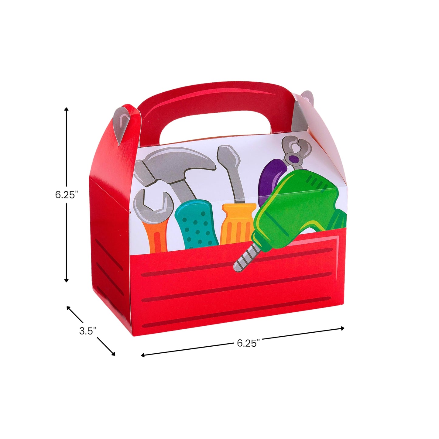 Fun Express Little Handyman Red Toolbox Treat Box - Party Supplies - 12 Pieces