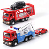 Winrayk 4Pcs Tow Truck Toys With Mini Toy Cars Set Pull Back Cars With Lights And Sound Trailer Transporter Vehicles Truck Toy,