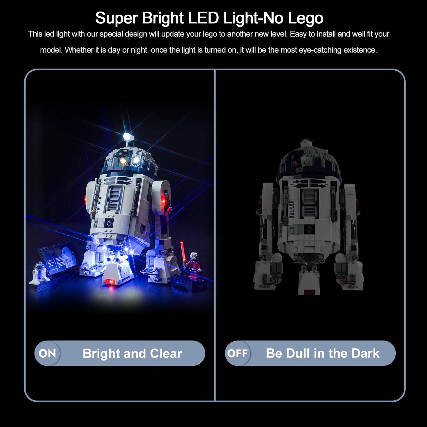 Brickbling Led Light Compatible With Lego R2-D2, Compatible With Lego 75379-No Model