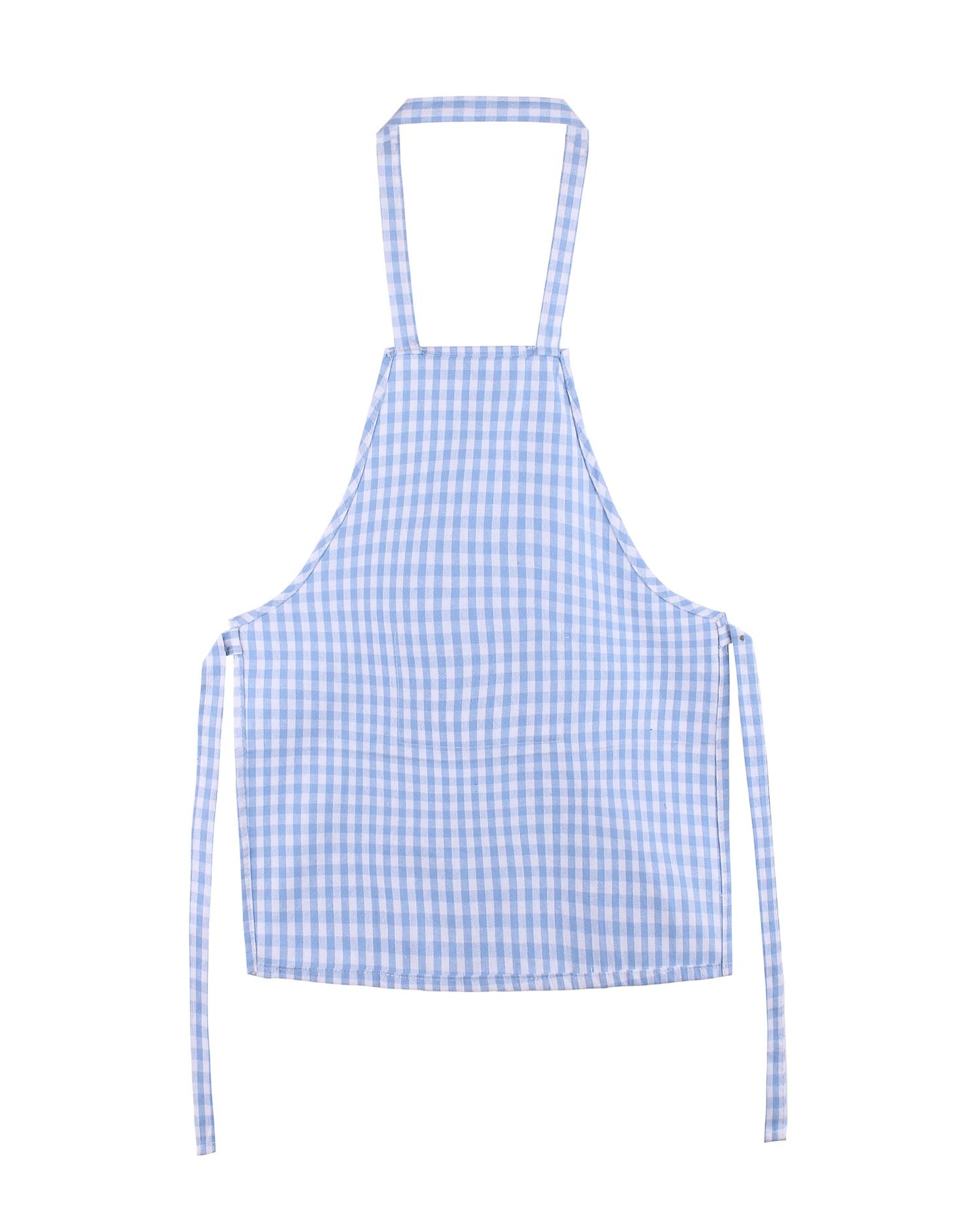 Jennice House Kids Aprons, Children'S Artists Aprons Pure Cotton Gingham Aprons With Pocket And Adjustable Neck Strap, Painting Apron, Baby Chef Apron Party Aprons (Blue, S)