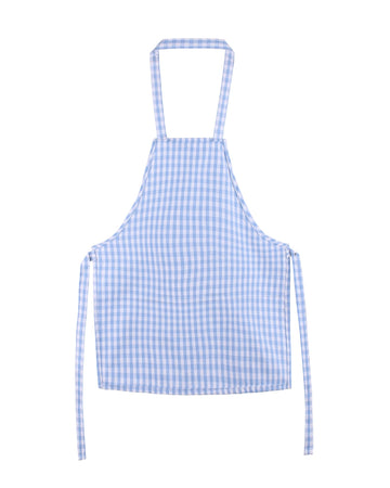 Jennice House Kids Aprons, Children'S Artists Aprons Pure Cotton Gingham Aprons With Pocket And Adjustable Neck Strap, Painting Apron, Baby Chef Apron Party Aprons (Blue, S)