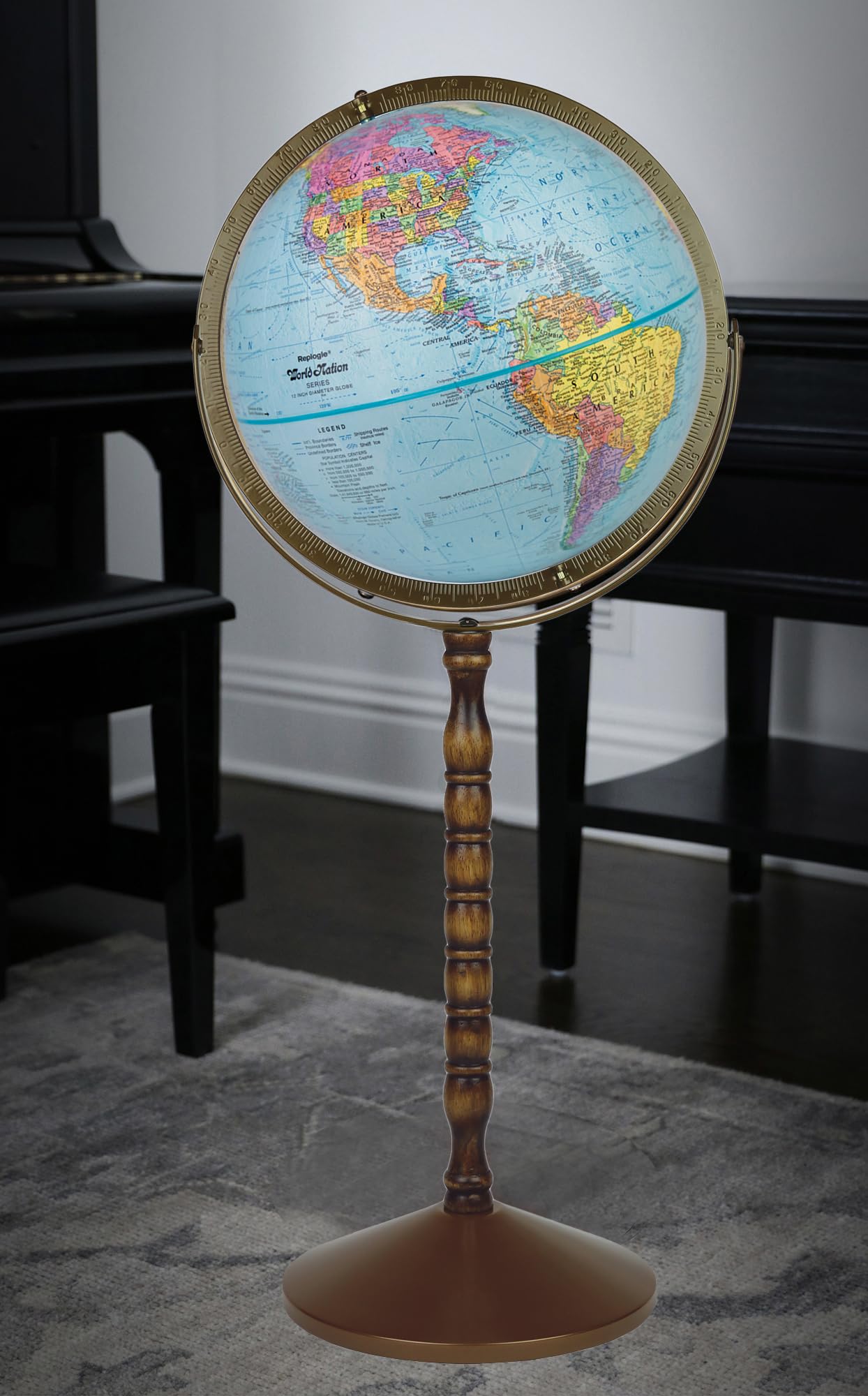 Replogle Treasury 12'' Floor And Desktop Geographic Convertible Globe (Blue)