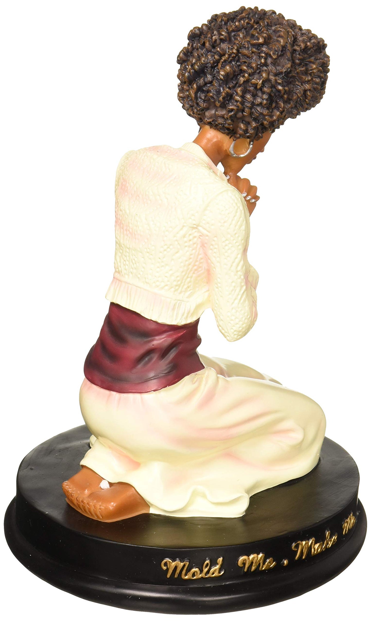 African American Expressions - Mold Me Make Me Figurine - African American Angel Figurine For Home Decor | Inspirational Black Angel Statue With Praying Hands