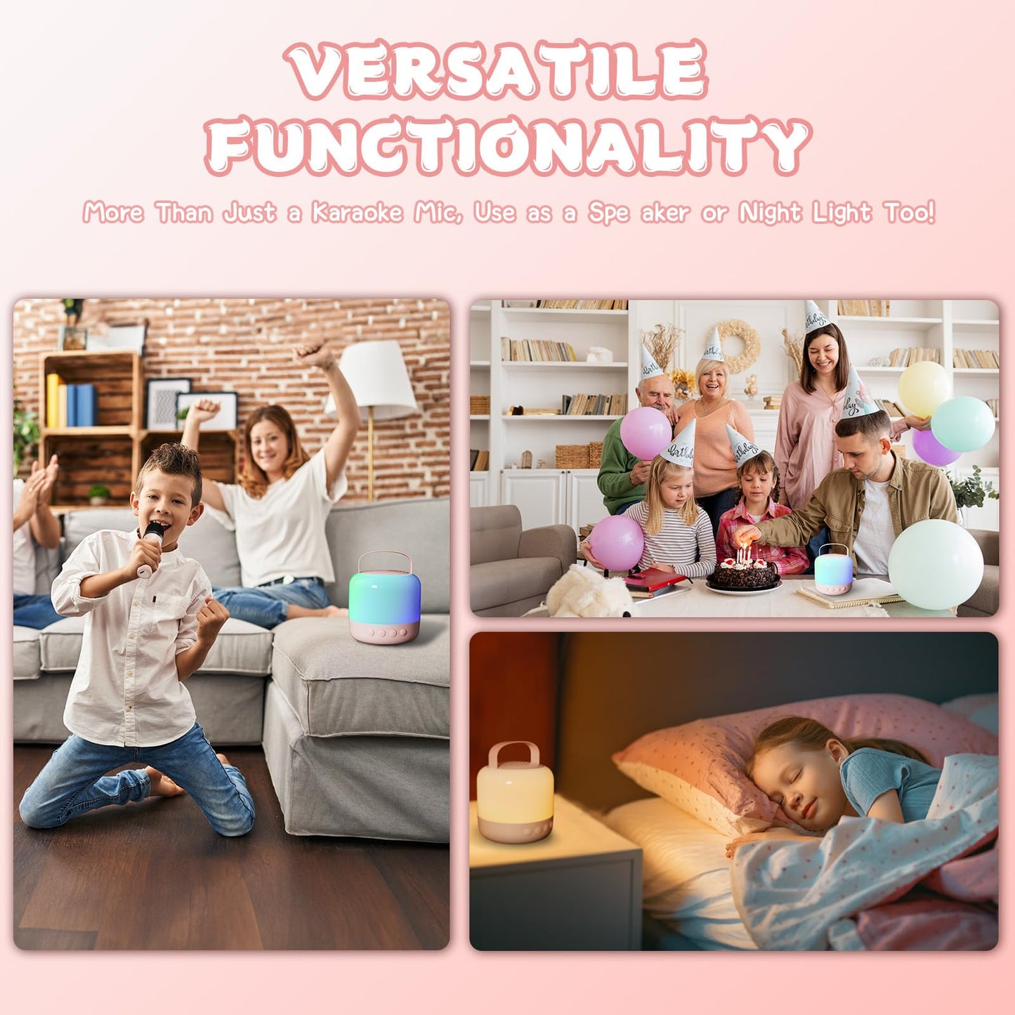 Mini Karaoke Machine, Karaoke Machine For Kids Toys, Mini Karaoke Machine With 2 Wireless Microphones, Birthday Gift For Girls B