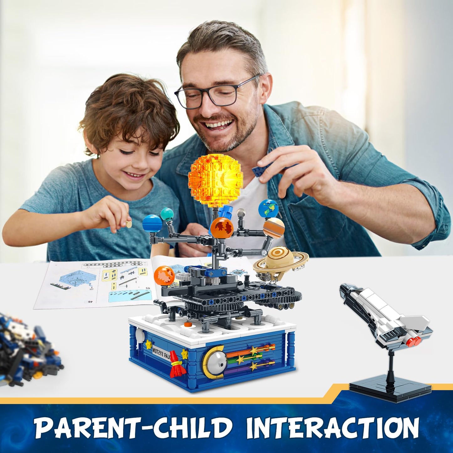 Sitodier Rotatable Solar System Building Toy, 758Pcs Space Exploration Building Blocks Set For Kids 6+ Years Old, Educational Toy Gifts For Boys Girls Ages 8 9 10 11 12 13