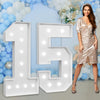 imprsv Marquee Numbers Large 15th-Birthday Decorations - 4ft Light Up Foam Board Number 15 for Girls and Boys, Age 15 Party Decor