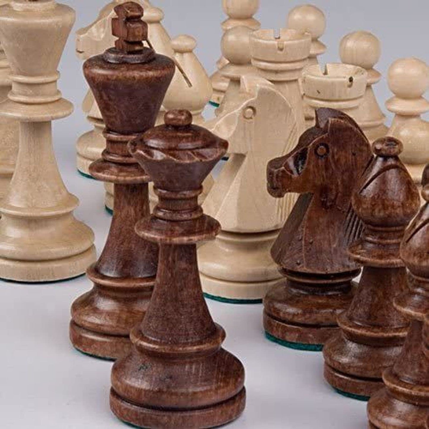 Staunton No. 6 Tournament Chess Pieces In Wooden Box For 2 Players, 3.9-Inch King