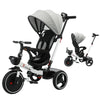 UBRAVOO 6-in-1 Baby Tricycle, Carbon Steel, White, Adjustable Canopy, Safety Harness, Model HLF-6018