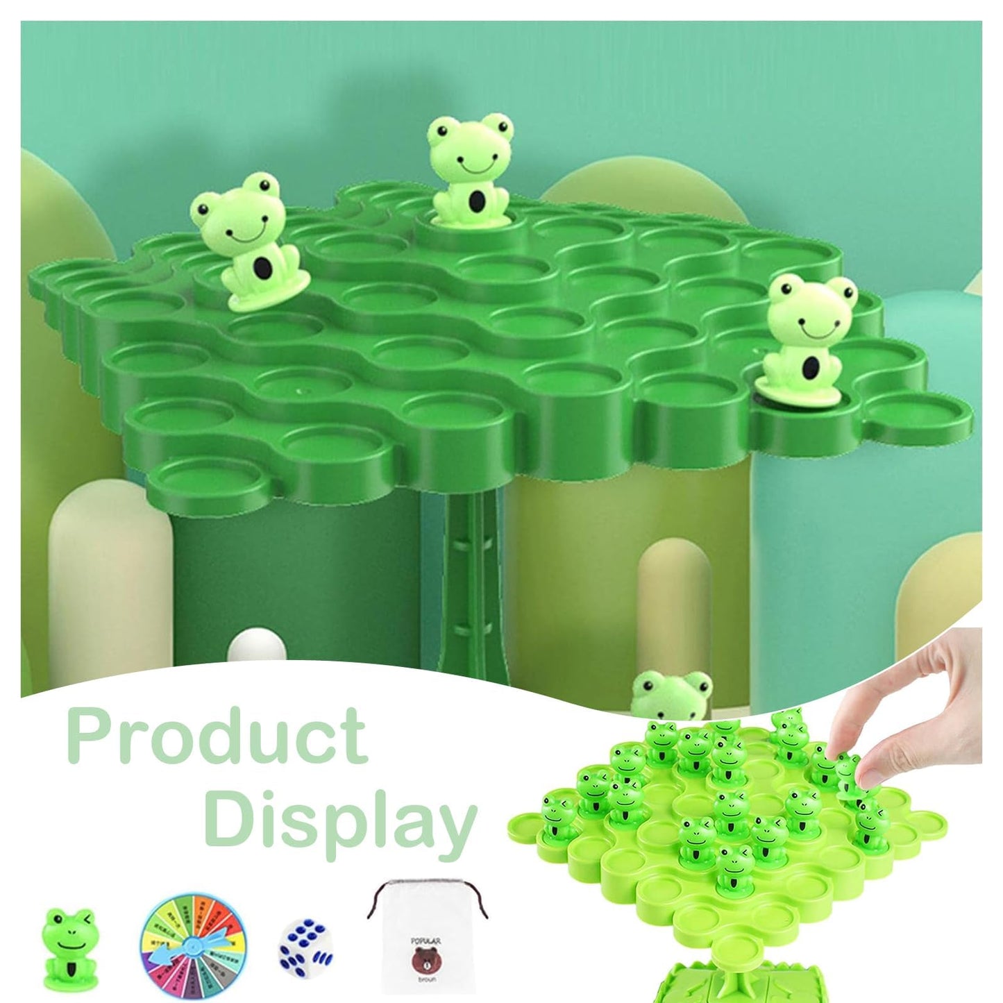 Yeopopshop Frog Balance Game,Balance Board Game,Two-Player Balanced Tree Board Game, Montessori Frog Balance Tree Educational To