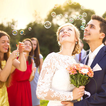 Shappy 100 Pcs Wedding Bubble Wands Bulk Mini Wedding Party Bubbles With Stickers For Bridal Shower Supplies Gifts (Wedding)