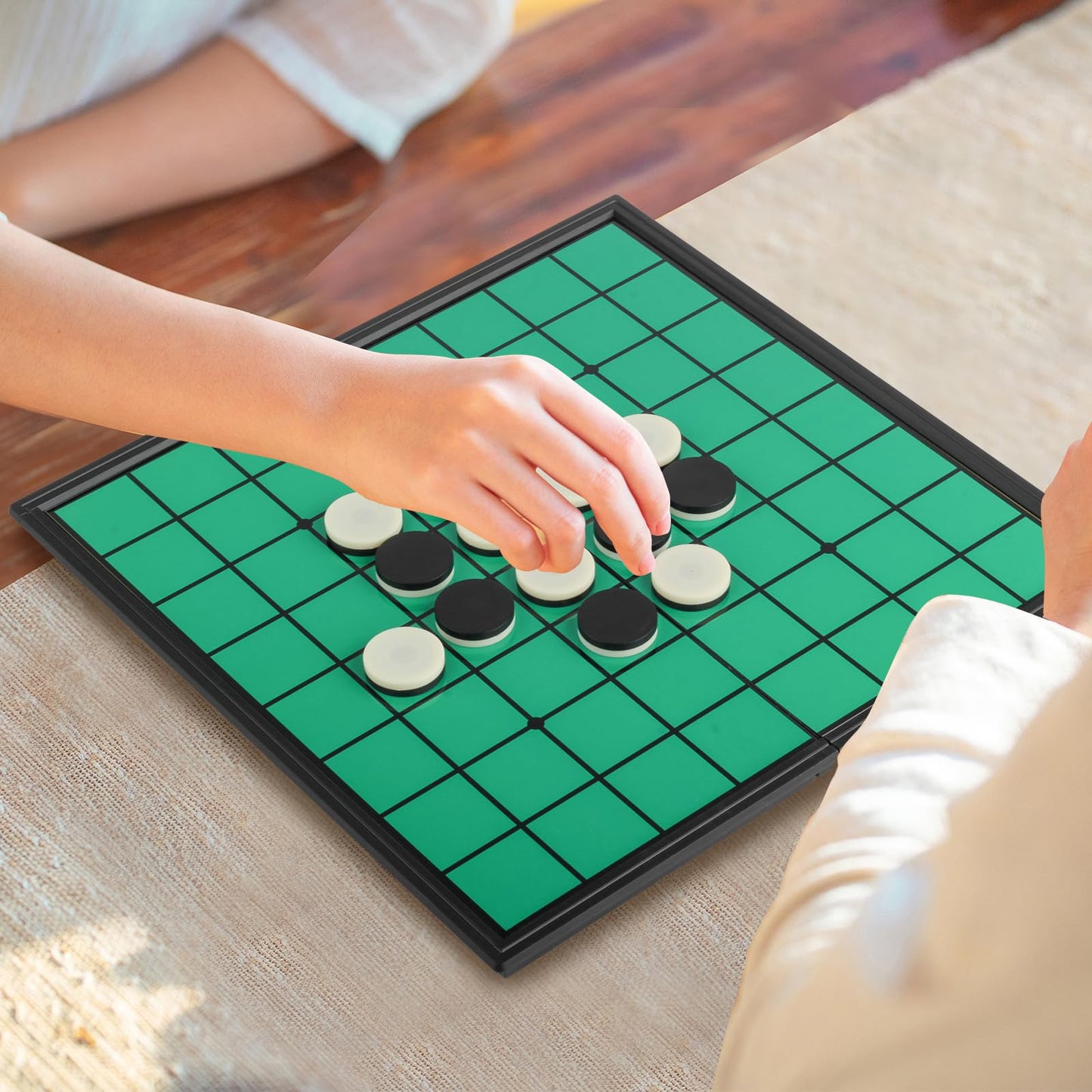Vikutu Reversi Game - Portable 9.7" Folding Board with Extra Storage Box - Plastic