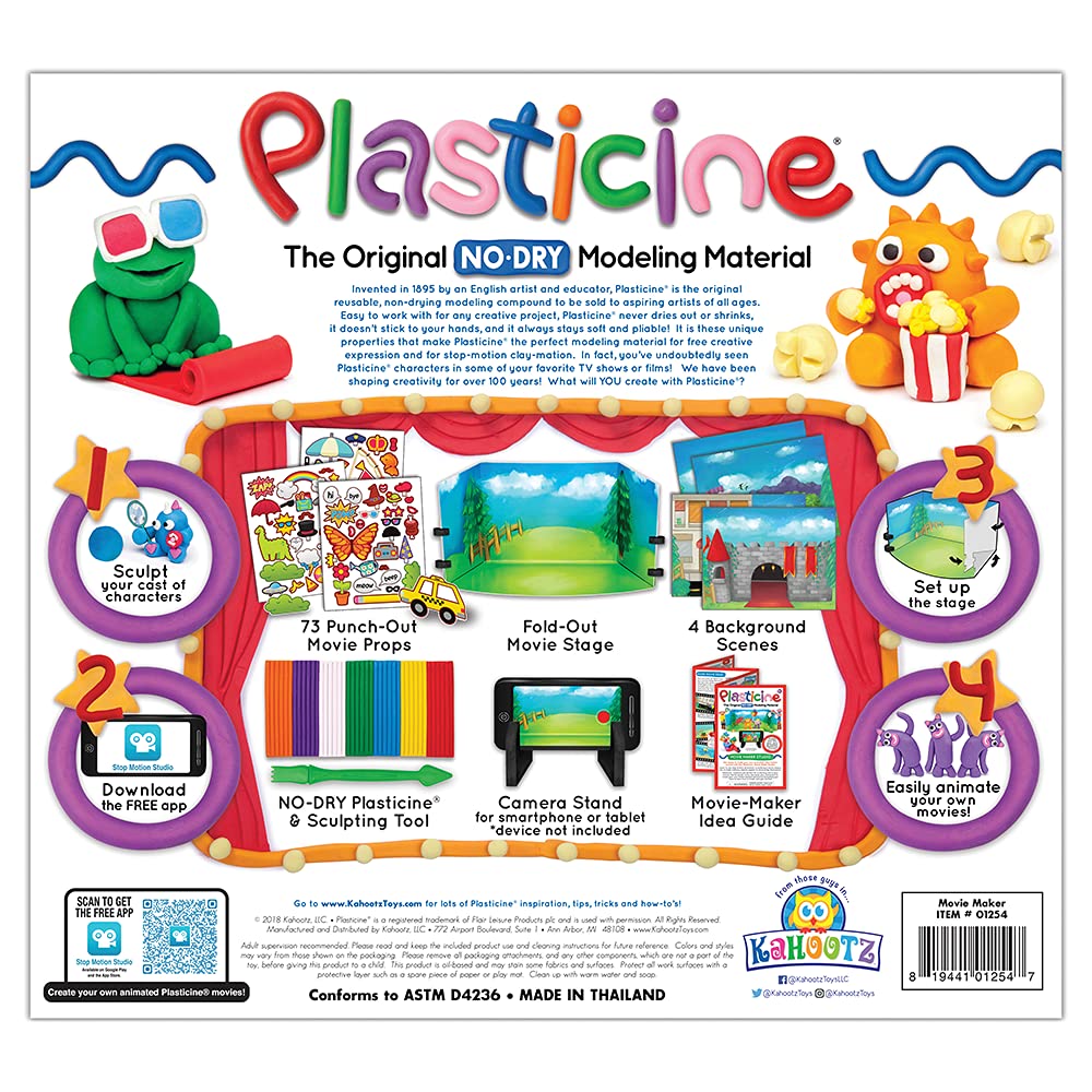 Plasticine Movie Maker Studio - No-Dry Modeling Material - Creative Kit - Ages 5+