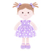 Onetoo Plush Rag Doll - Soft Baby Doll 14" - Purple Polka Dot Dress - Milly Series - Ideal Cuddle Buddy for Girls