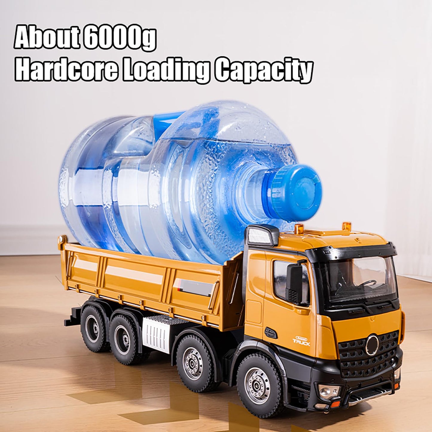 Ssccgym 20-Inch Remote Control Dump Truck 12-Channels 1/14 Scale 13 Lbs Load Capacity Rc Heavy Duty Metal Construction Vehicles