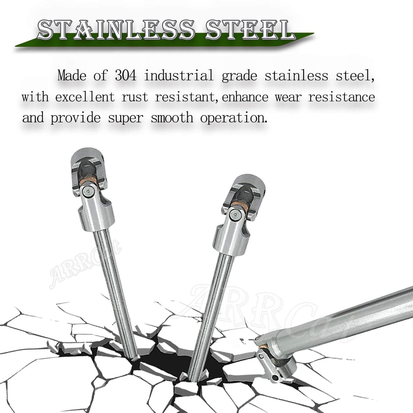 2PCS RC Crawler Drive Shaft for 1/10 Axial SCX10 TRX6 Wraith Redcat Capra GEN8 D90 TF2 RC4WD,ARRCat Stainless Steel Universal Dr