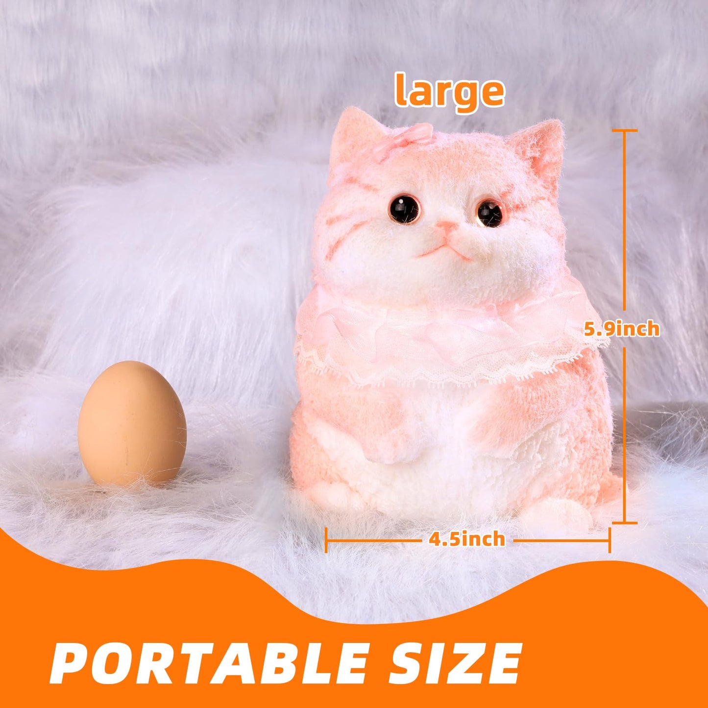 Big Taba Cat, Handmade Large Cat Taba Squishy Toys, Stress Relief, Funny, Cute Soft Cat Squishy Stress Toy Gifts (Large Pink Cat