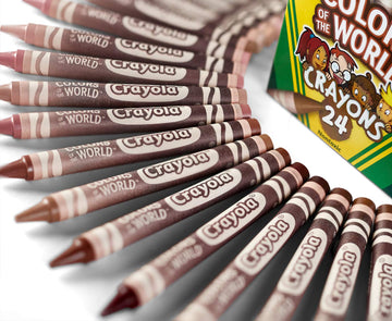 Crayola Colours of the World Wax Crayons - Assorted 24 Count, Multi-coloured, Ideal for Kids 3+