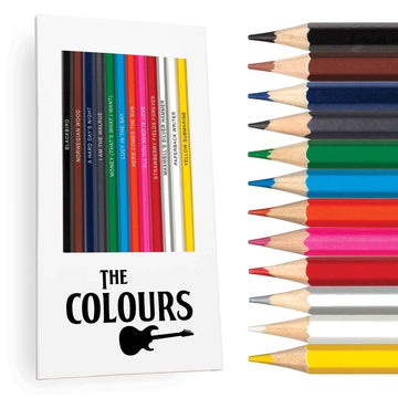 PunLabs The Colours Colored Pencil Set & Beatles-Inspired Coloring Sheets - 12 Soft Core Parody Pencils for Adults & Artists, 10