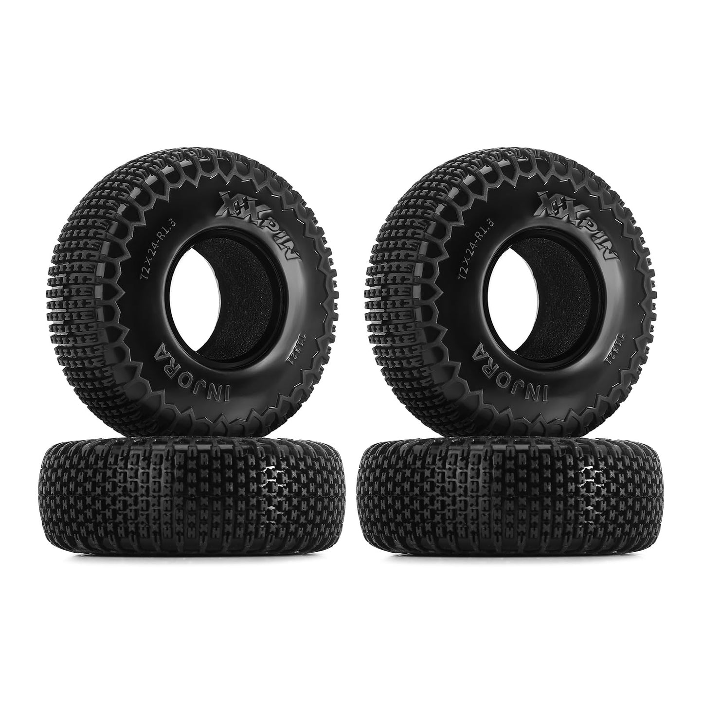 INJORA 1.3'' XHX Pin Tires for TRX4m SCX24, 72 * 24mm, S5 Compound, 4PCs