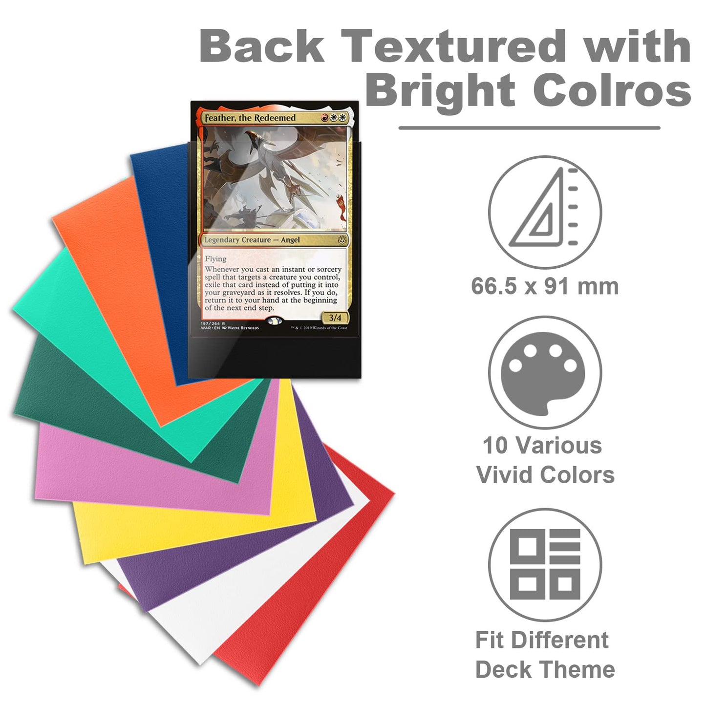 White Mtg Card Sleeves 200 Pack, Standard Card Sleeves Sturdy Mtg Sleeves Matte Back Finish, Perfect Shuffling - Protect All You
