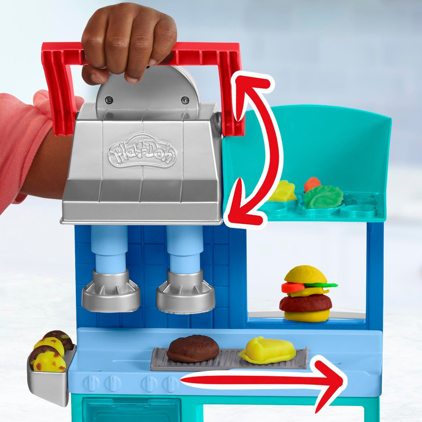Play-Doh Kitchen Creations Busy Chef'S Restaurant Playset, 2-Sided Play Kitchen Set, Preschool Cooking Toys, Kids Arts & Crafts, Ages 3+