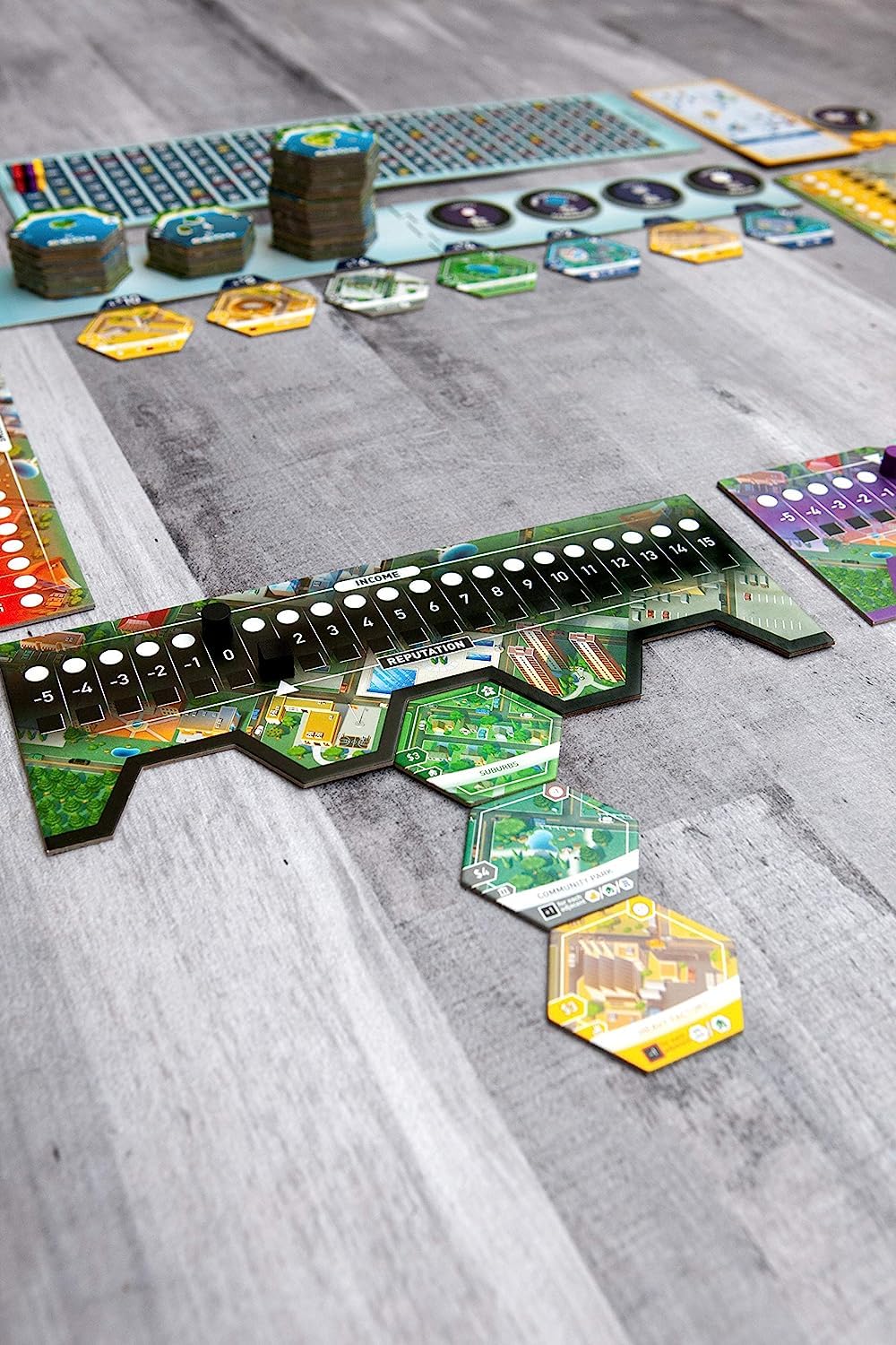 Suburbia, Thematic City Building Strategic Board Game, Tile Laying Board Game, Fun Game For Adults