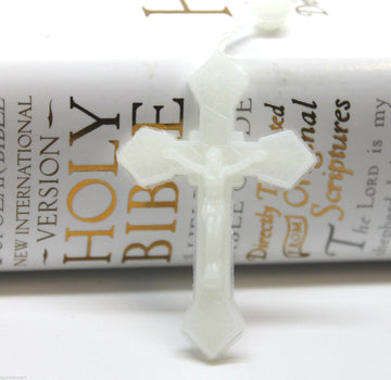 R. Heaven Glow In The Dark Luminous Plastic Basic Oval Rosary Beads 42Cm Length Can Use Center As A Clasp Prison Rosary