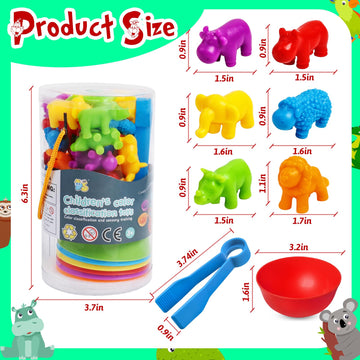 Counting Dinosaurs Toys Matching Games With Sorting Bowls Learning Activities Preschool Manipulatives Montessori Fine Motor Skills Toys For 3 4 5 Years Kids Toddler