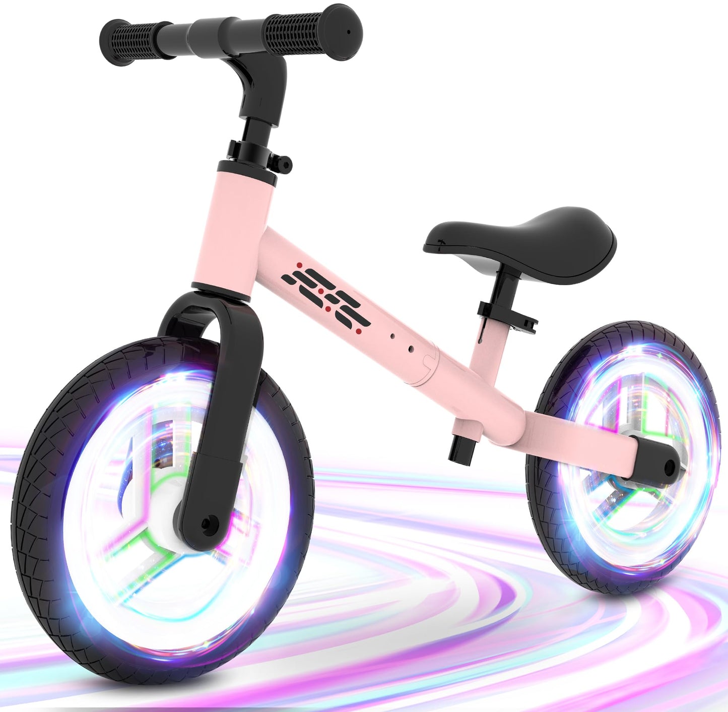 Wetify Colorful Lighting Balance Bike 2 Year Old, 2-5 Year Old Toddler Balance Bike, No Pedal Bikes With Adjustable Handlebar &